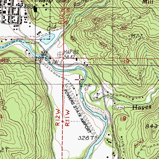 Topographic Map of Hayes Creek, OR