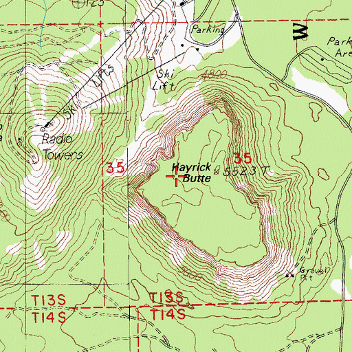 Topographic Map of Hayrick Butte, OR