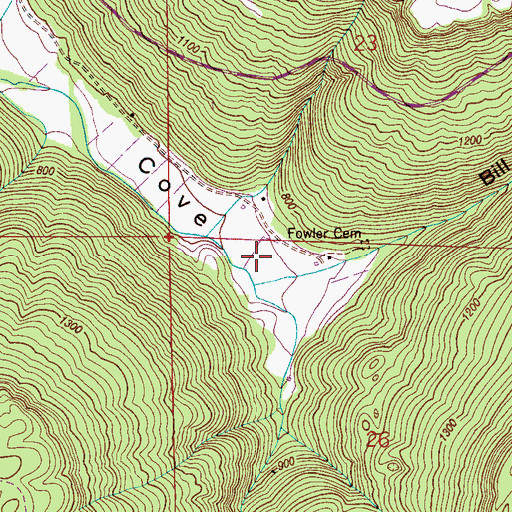 Topographic Map of Bill Hollow, AL