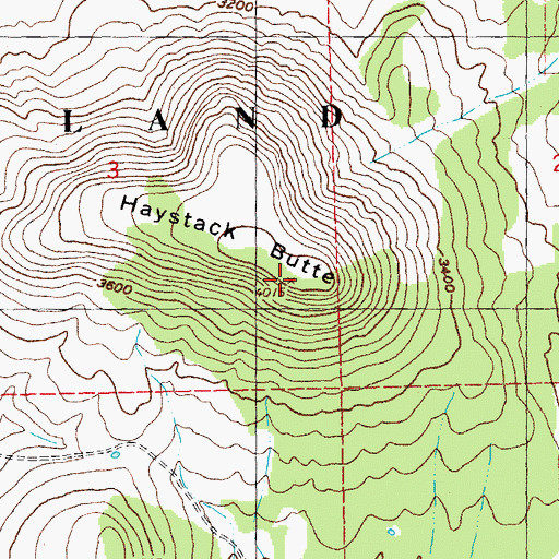 Topographic Map of Haystack Butte, OR