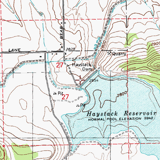 Topographic Map of Haystack Dam, OR
