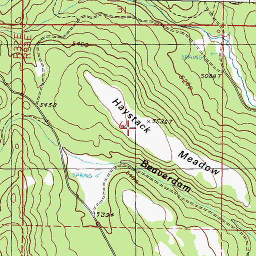 Topographic Map of Haystack Meadow, OR