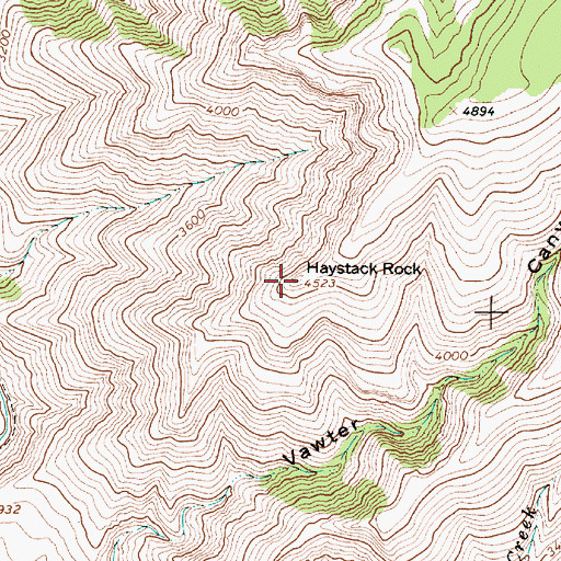 Topographic Map of Haystack Rock, OR