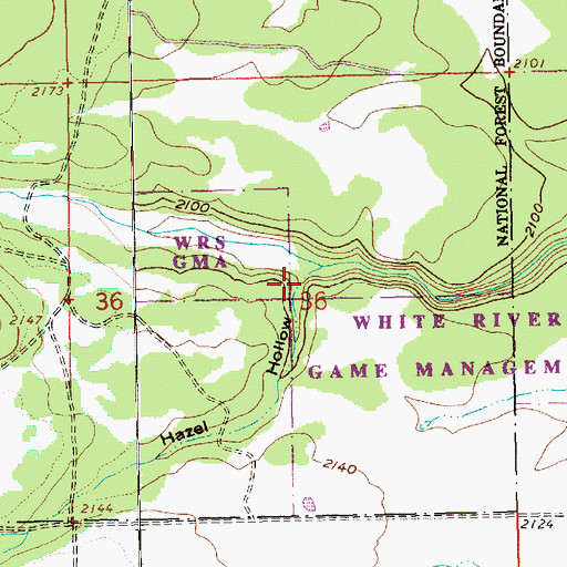 Topographic Map of Hazel Hollow, OR