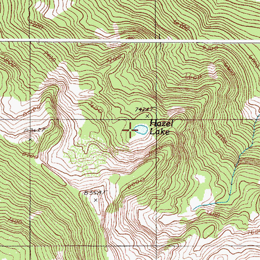 Topographic Map of Hazel Lake, OR