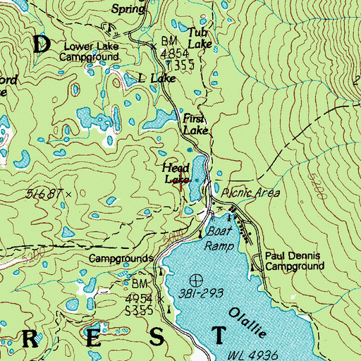 Topographic Map of Head Lake, OR