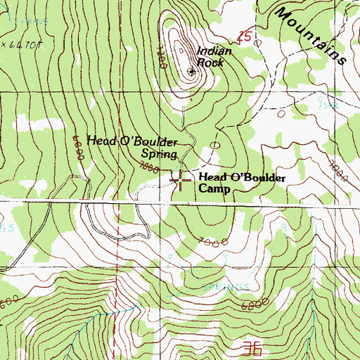 Topographic Map of Head O'Boulder Camp, OR
