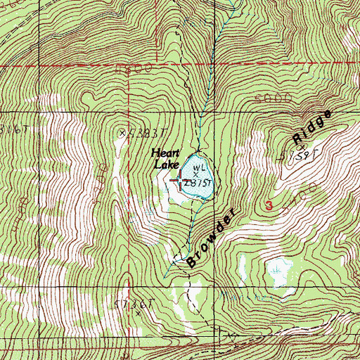 Topographic Map of Heart Lake, OR