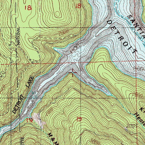 Topographic Map of Heater Creek, OR