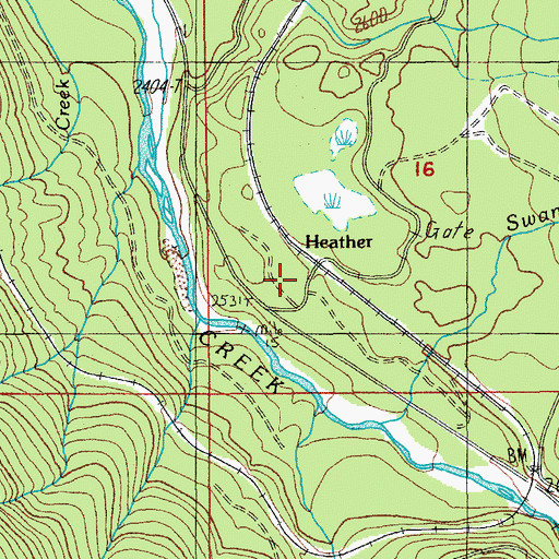 Topographic Map of Heather, OR