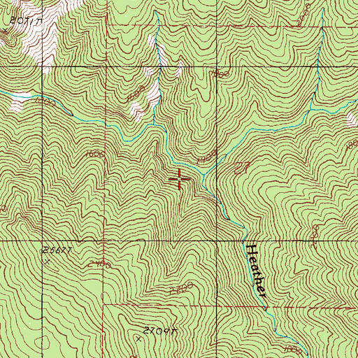 Topographic Map of Heather Creek, OR