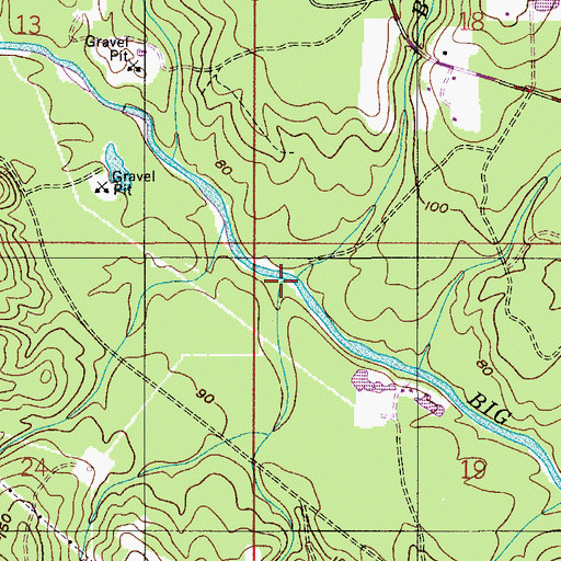Topographic Map of Bills Branch, AL