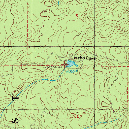 Topographic Map of Hebo Lake, OR