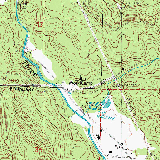 Topographic Map of Hebo Work Camp, OR