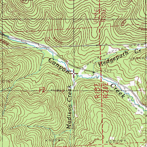 Topographic Map of Hedgepath Creek, OR