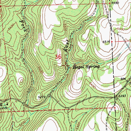Topographic Map of Hegel Spring, OR