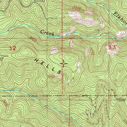 Topographic Map of Hells Island, OR