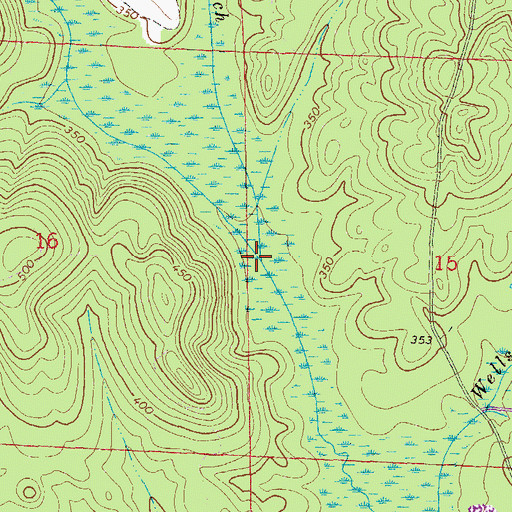 Topographic Map of Billy Branch, AL