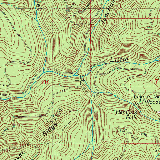 Topographic Map of Hemlock Creek, OR