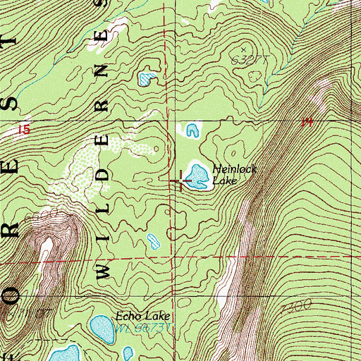 Topographic Map of Hemlock Lake, OR