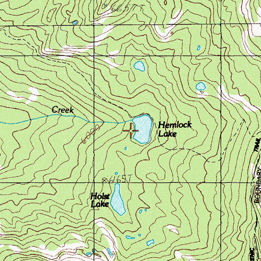 Topographic Map of Hemlock Lake, OR