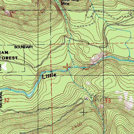 Topographic Map of Henline Creek, OR
