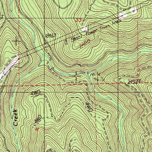 Topographic Map of Henry Creek, OR
