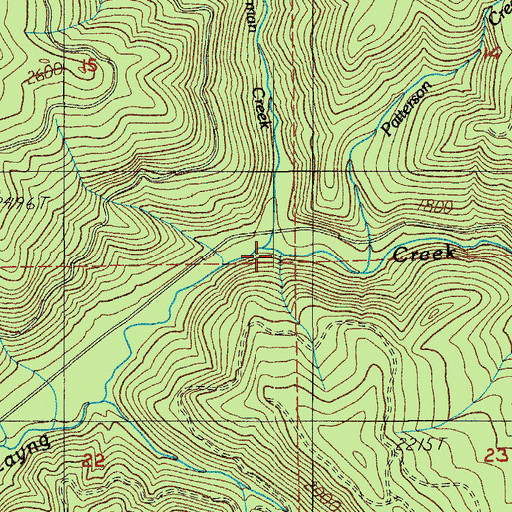 Topographic Map of Herman Creek, OR