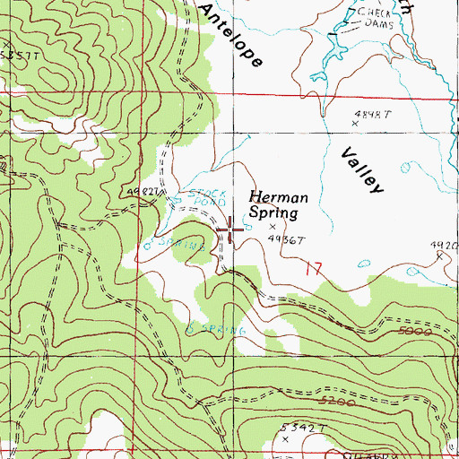 Topographic Map of Herman Spring, OR