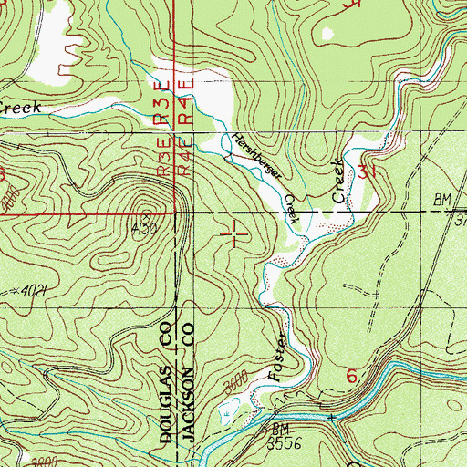 Topographic Map of Hershberger Creek, OR