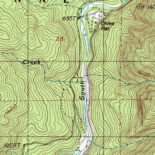 Topographic Map of Hickey Creek, OR