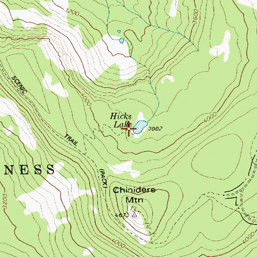Topographic Map of Hicks Lake, OR