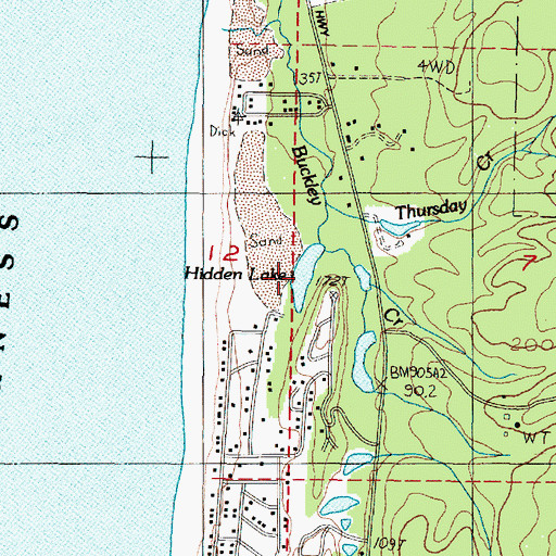 Topographic Map of Hidden Lake, OR