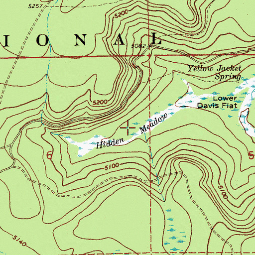 Topographic Map of Hidden Meadow, OR