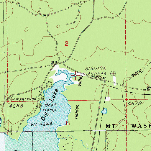 Topographic Map of Hidden Valley, OR