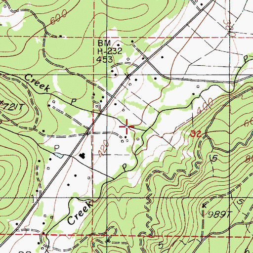 Topographic Map of Hyde Creek, OR