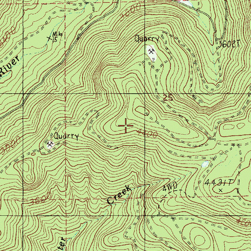 Topographic Map of High Camp Trail, OR