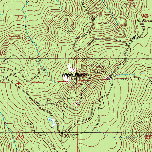 Topographic Map of High Deck, OR