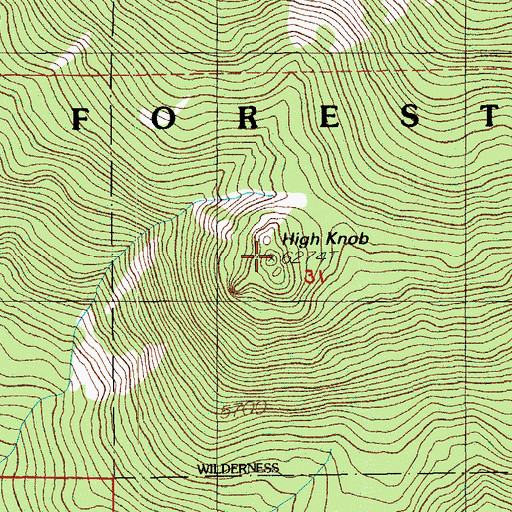 Topographic Map of High Knob, OR