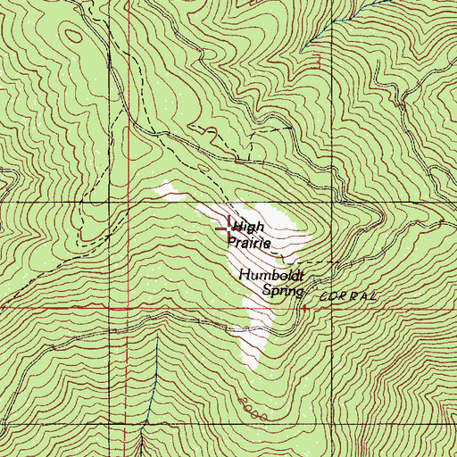 Topographic Map of High Prairie, OR