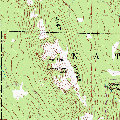 Topographic Map of High Ridge, OR