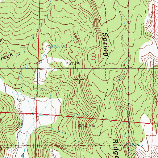 Topographic Map of High Spring Ridge, OR
