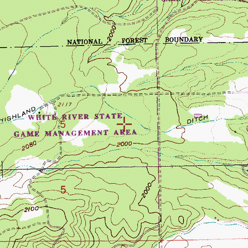 Topographic Map of Highland Ditch, OR