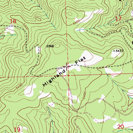 Topographic Map of Highland Flat, OR