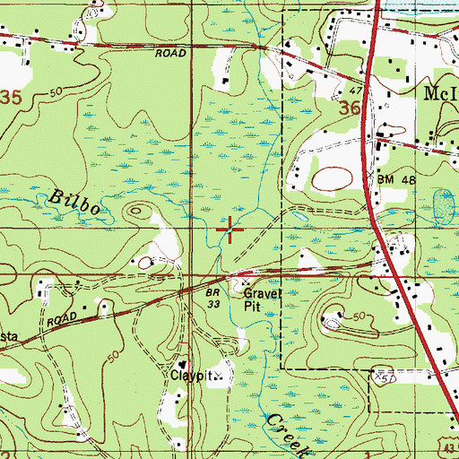 Topographic Map of Birch Branch, AL