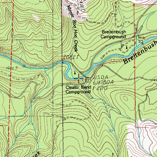Topographic Map of Hill Creek, OR