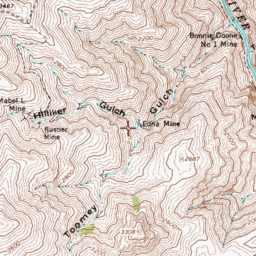 Topographic Map of Hilliker Gulch, OR