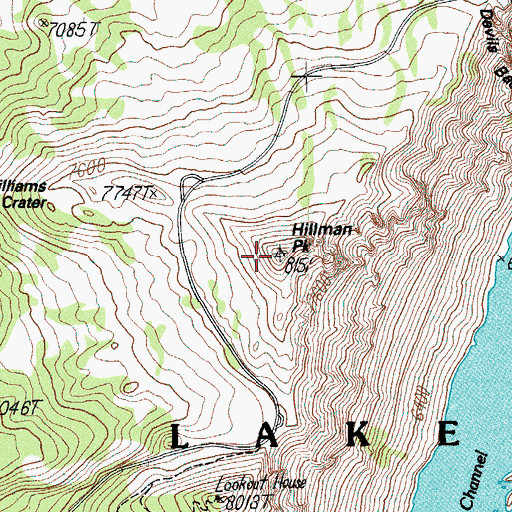 Topographic Map of Hillman Peak, OR