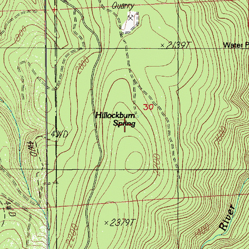 Topographic Map of Hillockburn Spring, OR