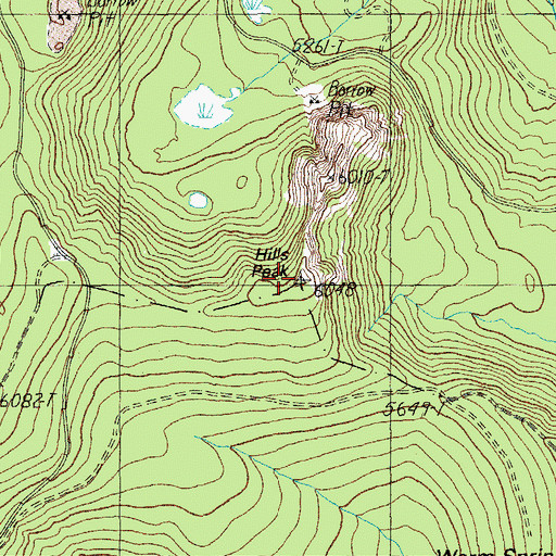 Topographic Map of Hills Peak, OR